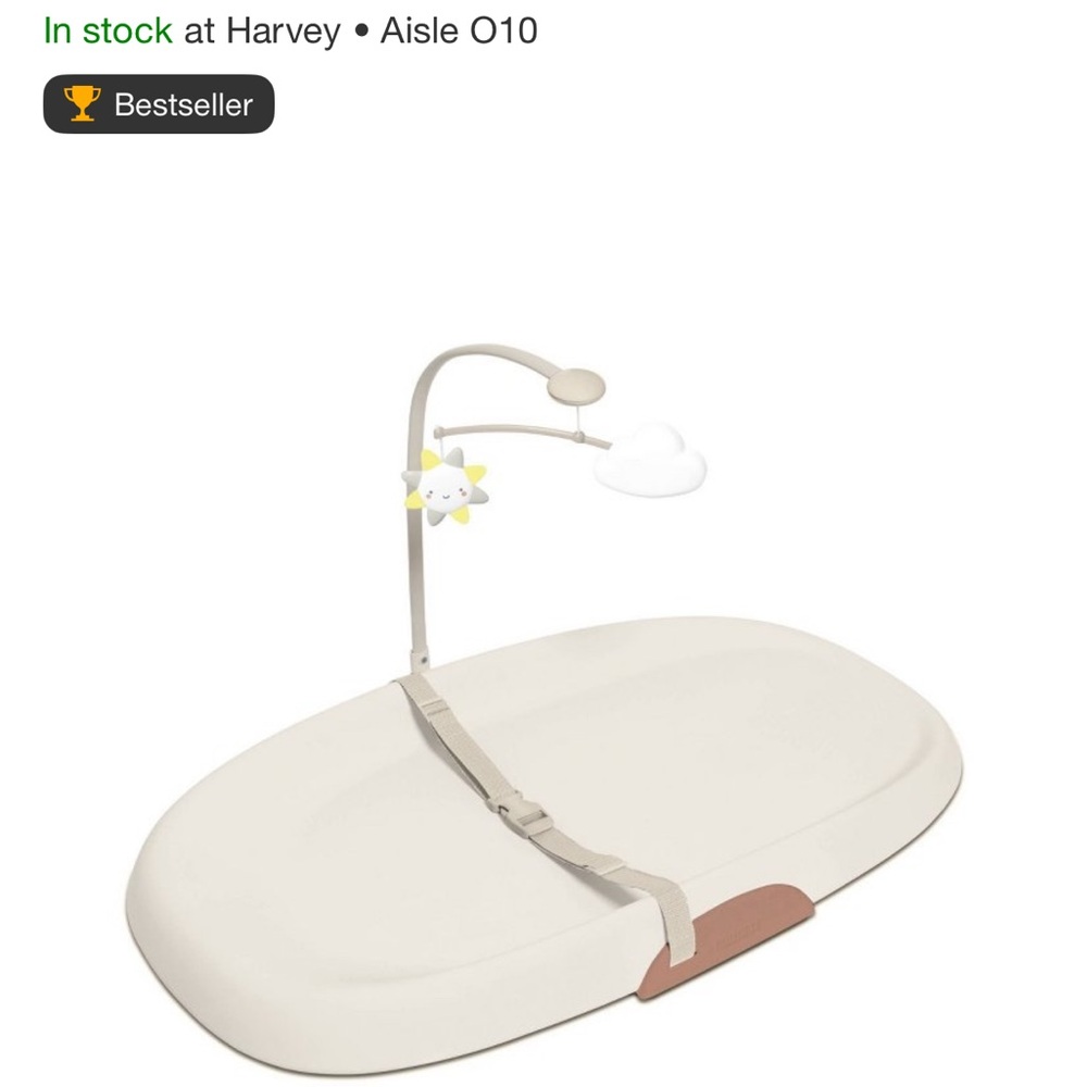 Cream Baby Changing Pad with Mobile